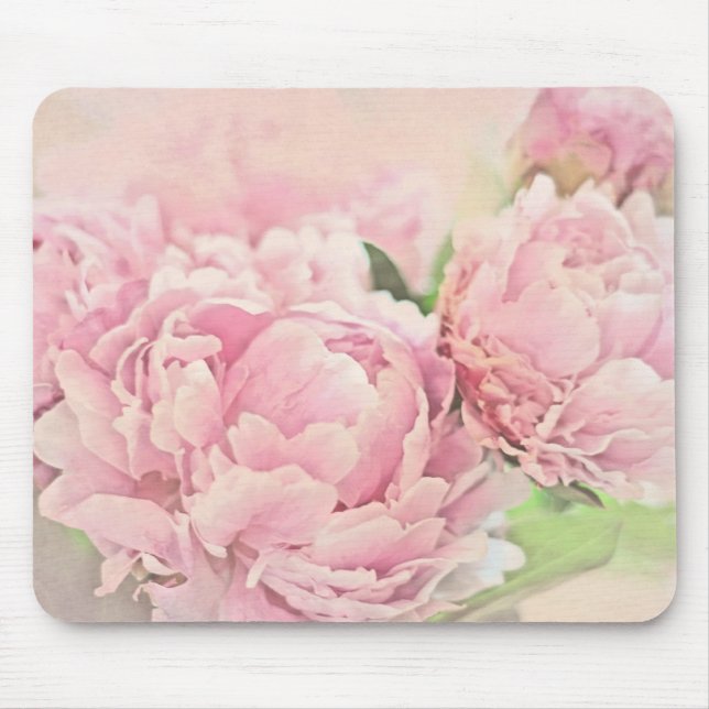 Rosa Pfingstrosen Mousepad (Vorne)