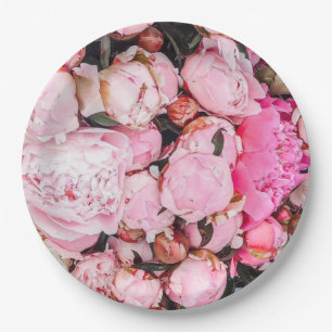 Rosa Pfingstrosen-Party-Entwurf Pappteller