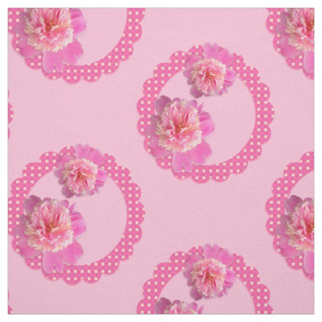 Rosa Pfingstrosen Stoff (Muster)