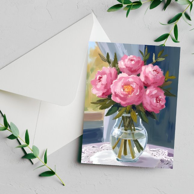 Rosa Pfingstrosen-Sträußchen-Aquarell-Blumenmalere (Von Creator hochgeladen)