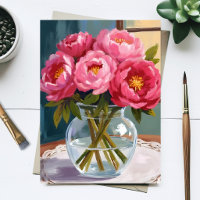 Rosa Pfingstrosen-Sträußchen Aquarell-Blumenmalere