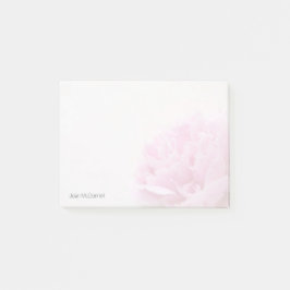 Rosa Pfingstrosenansicht verblassen Post-it Klebezettel