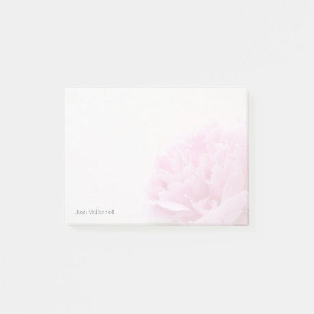 Rosa Pfingstrosenansicht verblassen Post-it Klebezettel (Vorderseite)