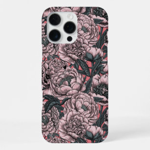 Rosa Pfingstrosenblumen und Motten iPhone 16 Pro Max Hülle