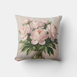 Rosa Pfingstrosenstrauß Romantische Blumen  Kissen