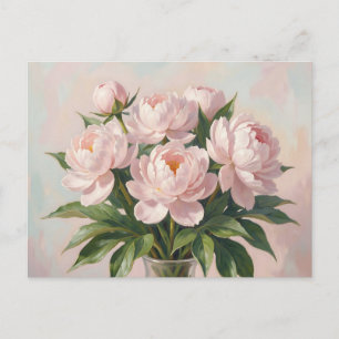 Rosa Pfingstrosenstrauß Romantische Blumen  Postkarte