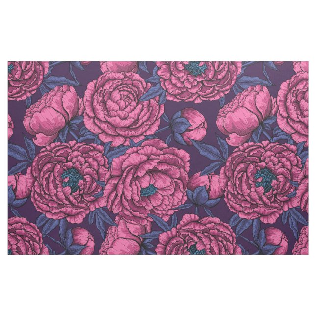 Rosa Pfingstrosenstrauß Stoff (Fat Quarter (45,7 x 55,9 cm))