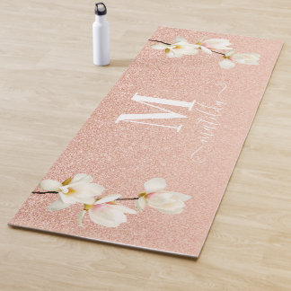 Rosa Pfirsich Girl Glitzer Magnolia Yogamatte