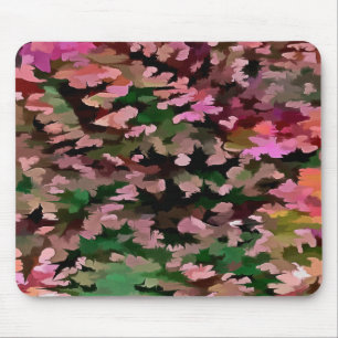 Rosa, Pfirsich und grünes Tarnmuster Mousepad