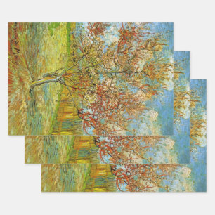 Rosa Pfirsichbaum in Blüte von Vincent van Gogh Geschenkpapier Set