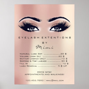 Rosa Pfirsichblume Makeup Augen Lashes Preise Poster