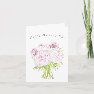Rosa Pfirsichbouquet Muttertagskarte Karte