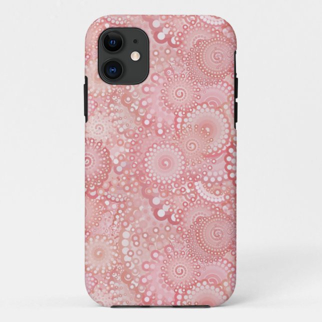 Rosa, pfirsichfarbenes Muster Case-Mate iPhone Hülle (Rückseite)