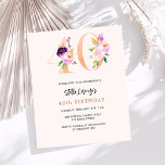 Rosa Pfirsichfloralen 40. Geburtstagsbudget<br><div class="desc">Ein modernes,  stilvolles und glamouröses Party zum 40. Geburtstag. Ein pfirsichfarbener Hintergrund. Dekoriert mit Foralzahlen in Imitaten Gold und Rosa. Der Name ist mit einem modernen handgeschriebenen Stilskript geschrieben. Personalisieren Sie Ihre Party-Daten und fügen Sie sie hinzu. 1 Blatt = 1 Einladung mit Druckkante bis Kante.</div>