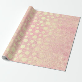 Rosa Pfirsichpastel Golden Polka Dots Geschenkpapier