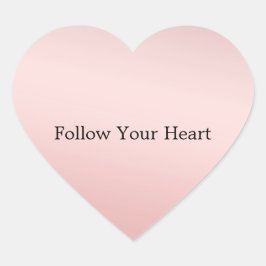 Rosa Pfirsichpfirsich Ombre Herz-Aufkleber