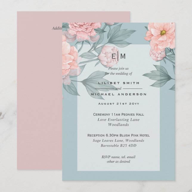 Rosa Pfirsichpfirsichpfirsichpfirsiche Hochzeit Ei (Vorne/Hinten)