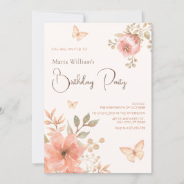 Rosa-Pfirsichschmetterling Einladung