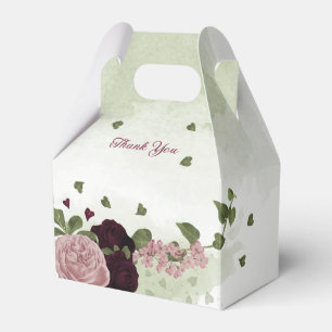 Rosa Pflaume Bordeaux Blume Grüne Hochzeit Geschenkschachtel