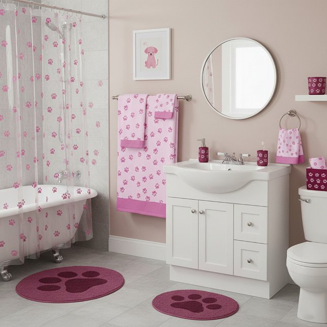Rosa Pfoten Badhandtuch Set (Von Creator hochgeladen)