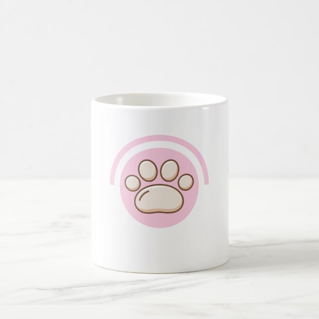 Rosa Pfoten-Tasse Kaffeetasse (Mittel)