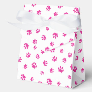Rosa Pfotenabdruck-Muster Geschenkschachtel