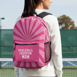 Rosa Pickleball Champion Mama gedruckter Rucksack