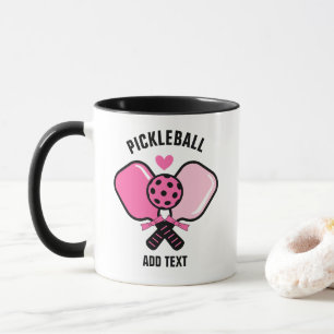 Rosa Pickleball-Schläger mit Schleife Tasse