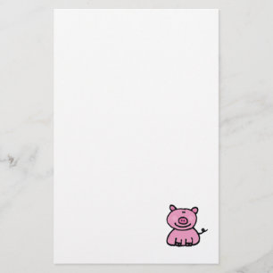 Rosa piggy briefpapier