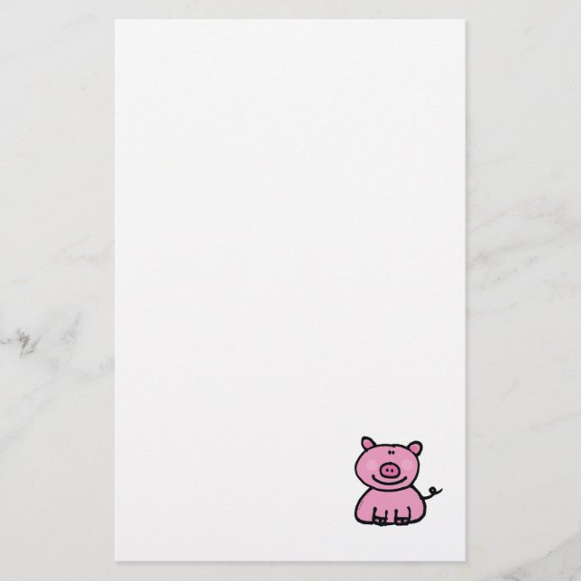 Rosa piggy briefpapier (Vorderseite)