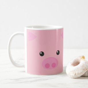 Rosa Piggy Gesicht Kaffeetasse