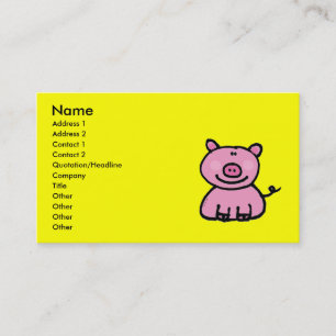 Rosa piggy visitenkarte