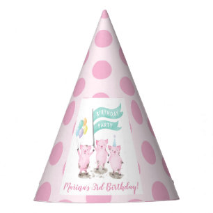 Rosa Piggys Kindergeburtstag Partyhütchen