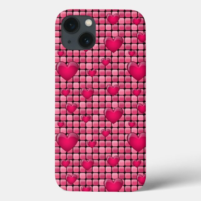 Rosa Pile mit Herz Case-Mate iPhone Hülle (Rückseite)