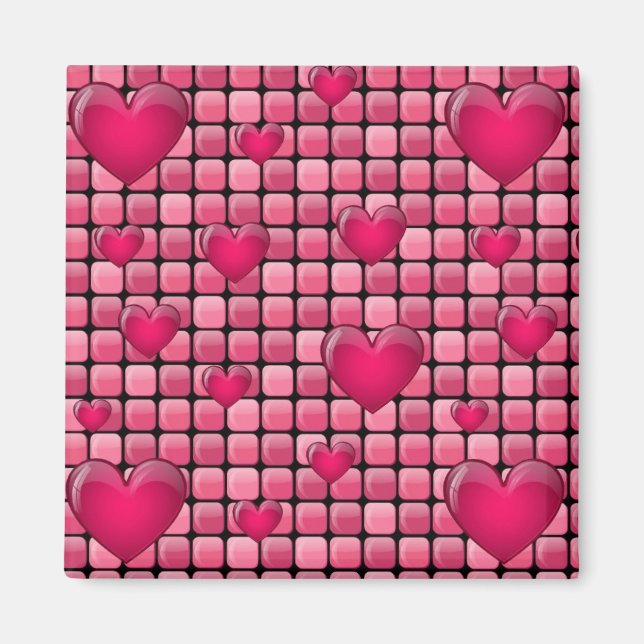 Rosa Pile mit Herz Magnet (Vorne)