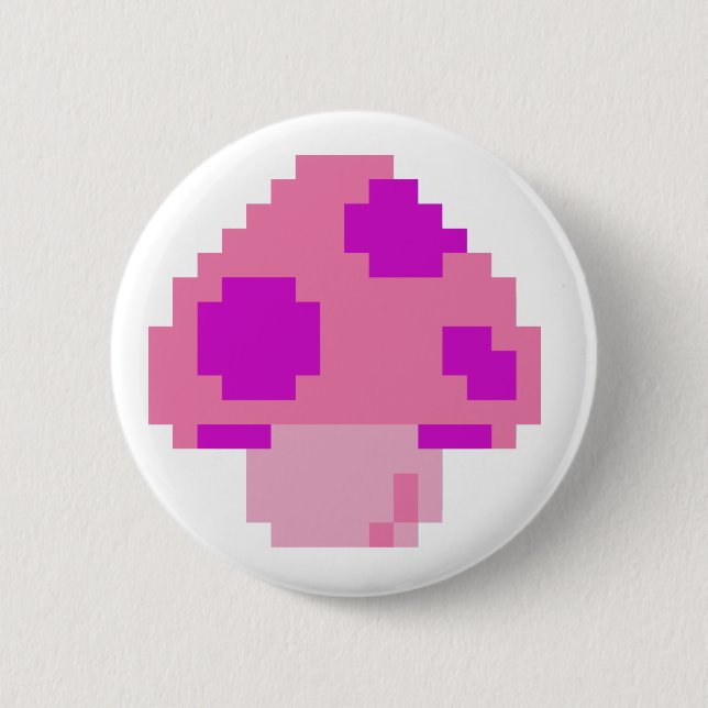 Rosa Pilz Button (Vorderseite)