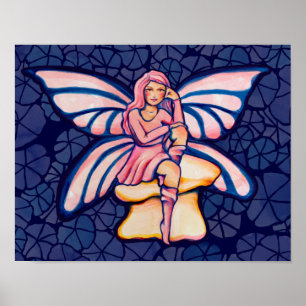 Rosa Pilz Fairy Watercolor Kunstgewerbe Poster