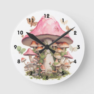 Rosa Pilze AIda M2 Runde Wanduhr