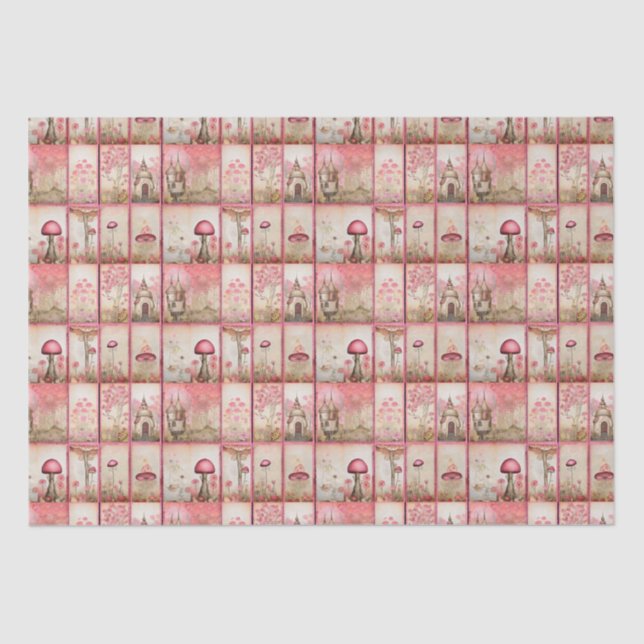 Rosa Pilze Seidenpapier (Vorderseite)