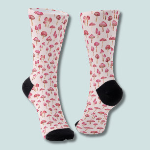 Rosa Pilzmuster Socken