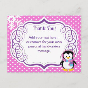 Rosa Pinguin danken Ihnen zu kardieren Dankeskarte