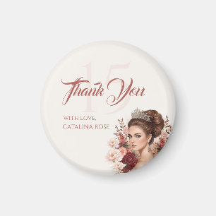 Rosa Pink Blush Elegant Quinceañera-Magnet Magnet