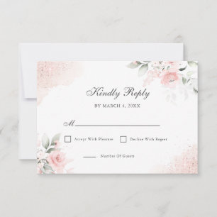 Rosa Pink Blush RSVP Karte