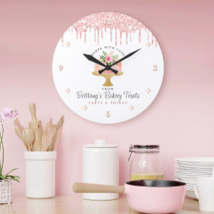 Rosa Pink Cake Glitzer Tropfen Menü Preisliste Chi Große Wanduhr