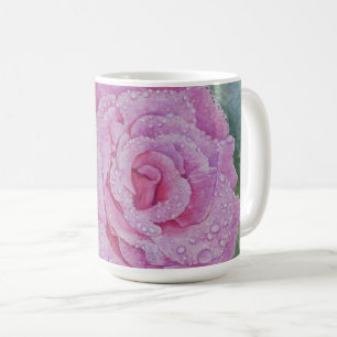 Rosa Pink mit Regentropfen Kaffeetasse