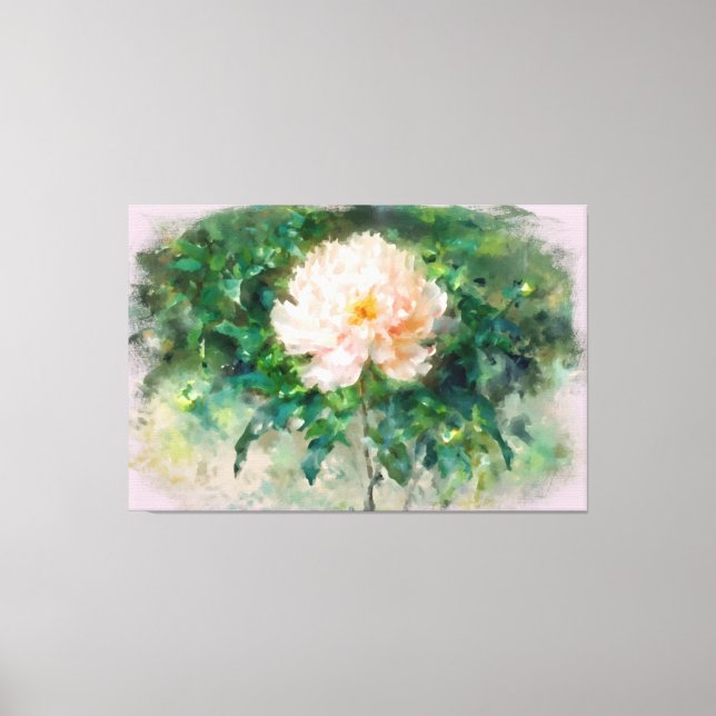*~* Rosa Pink Peony TV2 Stretched Canvas Print Leinwanddruck (Vorderseite)