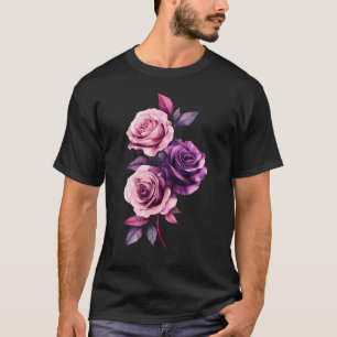 Rosa Pink Rose Blume Botaniker Garten Blume Rosa P T-Shirt