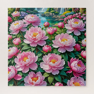 Rosa Pinkerbäume blühen Puzzle