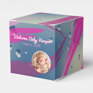 Rosa Pinselstrich-Candy-Geschenkbox mit Regentropf Geschenkschachtel