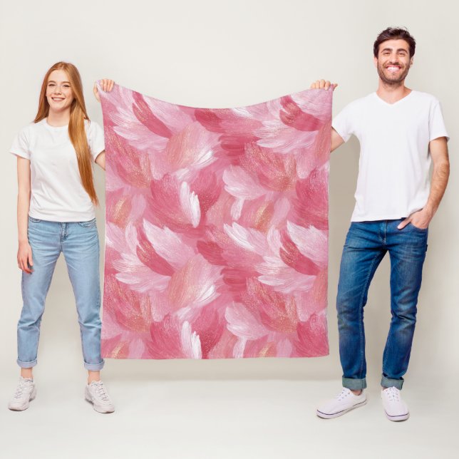 Rosa Pinselstrich Glitter Abstract Muster Fleecedecke (Beispiel)